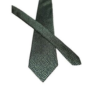 Brooks Brothers Green Rice Pattern Handmade in USA 100% Silk Neck Tie